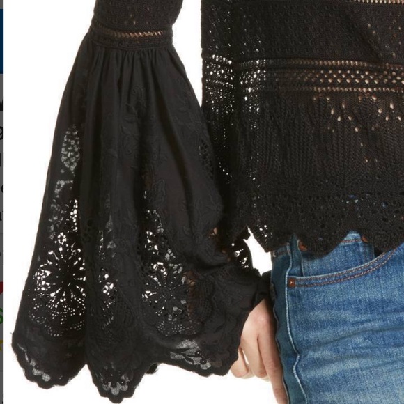 NWT Free People Once Upon a Time Lace Sweater S - Picture 4 of 8